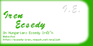 iren ecsedy business card